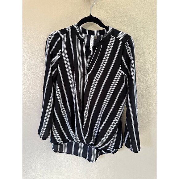 NY Collection Black Long Sleeve Blouse, long sleeve blouse,‎ black blouse, - Picture 2 of 8